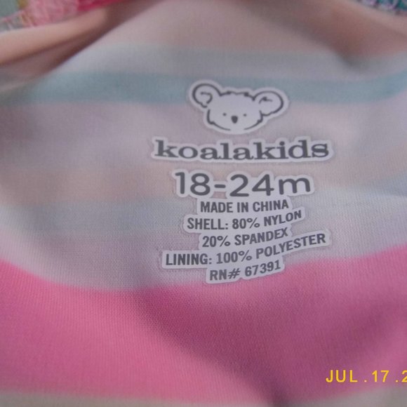Koala Kids Girls Toddler Stripe Swimsuit 2 Piece - Picture 3 of 7